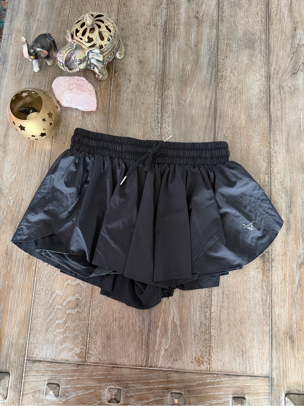 Luogongzi Black Womens Layered Athletic Shorts